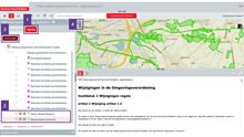 Een afbeelding van de planviewer. Op de afbeelding staan de stappen aangegeven om het NNN en NNB op de kaart te zien.