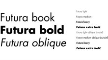 Voorbeelden van lettertype Futura